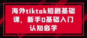 海外tiktok短剧基础课,新手0基础入门认知必学-私藏资源社