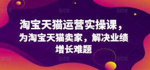 淘宝天猫运营实操课,为淘宝天猫卖家,解决业绩增长难题-私藏资源社