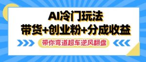AI冷门玩法,带货+创业粉+分成收益,带你弯道超车,实现逆风翻盘【揭秘】-私藏资源社