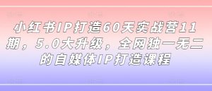 小红书IP打造60天实战营11期,5.0大升级,全网独一无二的自媒体IP打造课程-私藏资源社