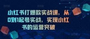 小红书打爆款实战课,从0到1起号实战,实现小红书的运营突破-私藏资源社