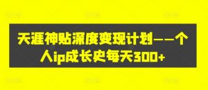 天涯神贴深度变现计划——个人ip成长史每天300+【揭秘】-私藏资源社