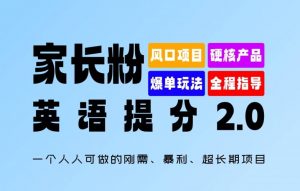 家长粉:英语提分 2.0,一个人人可做的刚需、暴利、超长期项目【揭秘】-私藏资源社