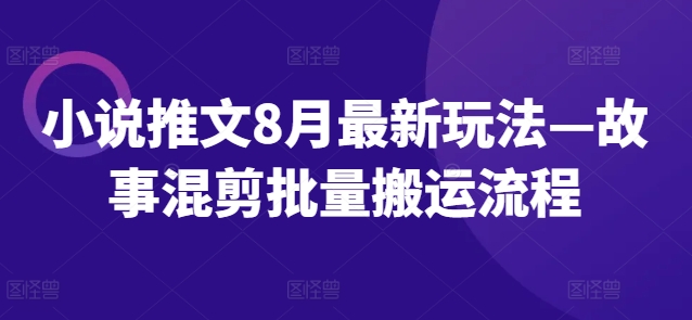 小说推文8月最新玩法—故事混剪批量搬运流程-私藏资源社
