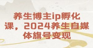 养生博主ip孵化课,2024养生自媒体旗号变现-私藏资源社