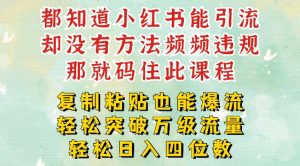 小红书靠复制粘贴一周突破万级流量池干货,以减肥为例,每天稳定引流变现四位数【揭秘】-私藏资源社