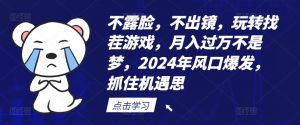 不露脸,不出镜,玩转找茬游戏,月入过万不是梦,2024年风口爆发,抓住机遇【揭秘】-私藏资源社