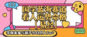 国学蓝海赋能赛道,零基础学习,手把手教学独一份新手小白月入1W+【揭秘】-私藏资源社