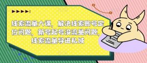 线索流量大课,解决线索账号定位问题,新号起号没流量问题,线索流量导进私域-私藏资源社