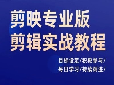 剪映专业版剪辑实战教程，目标设定/积极参与/每日学习/持续精进-私藏资源社