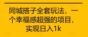 同城搭子全套玩法,一个幸福感超强的项目,实现日入1k【揭秘】-私藏资源社