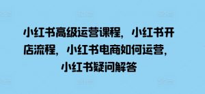 小红书高级运营课程,小红书开店流程,小红书电商如何运营,小红书疑问解答-私藏资源社