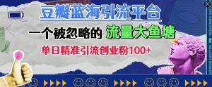 豆瓣蓝海引流平台,一个被忽略的流量大鱼塘,单日精准引流创业粉100+-私藏资源社