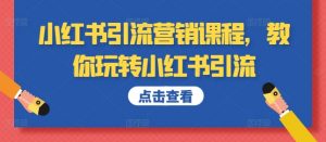 小红书引流营销课程,教你玩转小红书引流-私藏资源社