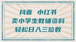 抖音小红书卖小学生教辅资料,操作简单,小白也能轻松上手,一个月利润1W+-私藏资源社