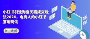 小红书引流淘宝天猫成交玩法2024,电商人的小红书落地玩法-私藏资源社