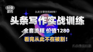 11月最新头条1280付费课程,手把手教你日入300+  教你写一篇没有“AI味的文章”,附赠独家指令【揭秘】-私藏资源社