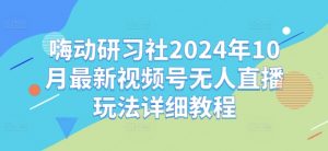 嗨动研习社2024年10月最新视频号无人直播玩法详细教程-私藏资源社