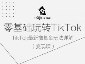 零基础玩转TiKToK变现课,TikTok最新撸基金玩法详解-私藏资源社