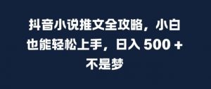 抖音小说推文全攻略,小白也能轻松上手,日入 5张+ 不是梦【揭秘】-私藏资源社