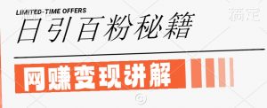 最新闲鱼引流创业粉,日引100+,网创项目虚变现讲解【揭秘】-私藏资源社