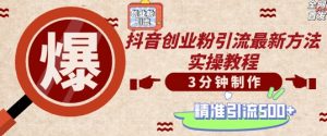 轻松制作创业类视频,一天被动加精准创业粉500+【揭秘】-私藏资源社