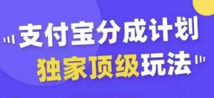 支付宝分成计划独家顶级玩法,从起号到变现,无需剪辑基础,条条爆款,天天上热门-私藏资源社