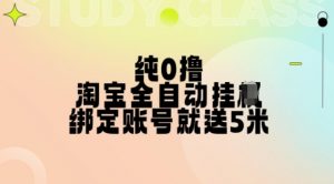 纯0撸,淘宝全自动挂JI,授权登录就得5米,多号多赚【揭秘】-私藏资源社