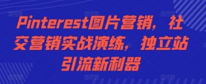 Pinterest图片营销,社交营销实战演练,独立站引流新利器-私藏资源社