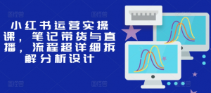 小红书运营实操课,笔记带货与直播,流程超详细拆解分析设计-私藏资源社