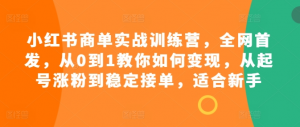 小红书商单实战训练营,全网首发,从0到1教你如何变现,从起号涨粉到稳定接单,适合新手-私藏资源社