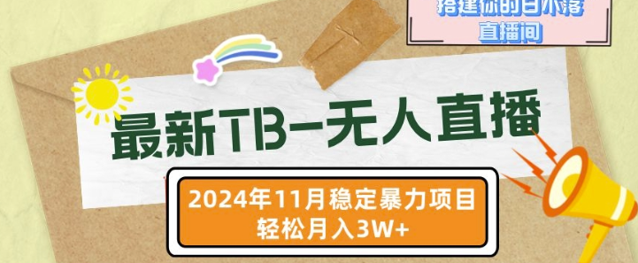 【最新TB-无人直播】11月最新，打造你的日不落直播间，轻松月入过W【揭秘】-私藏资源社